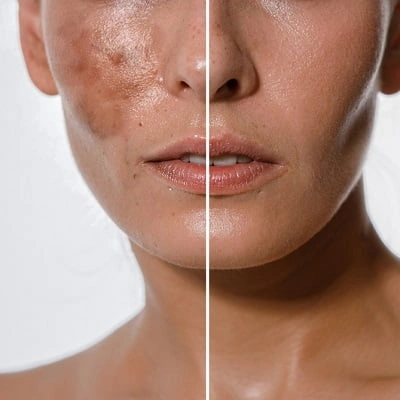 Skin hyperpigmentation treatment showcase